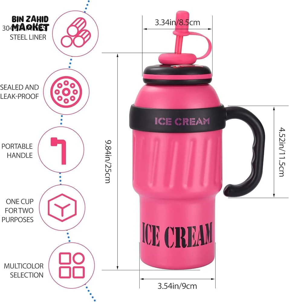 1000 ML STAINLESS STEEL TUMBLER - INSULATED FOR HOT & COLD DRINKS - PURPLE - Image 14