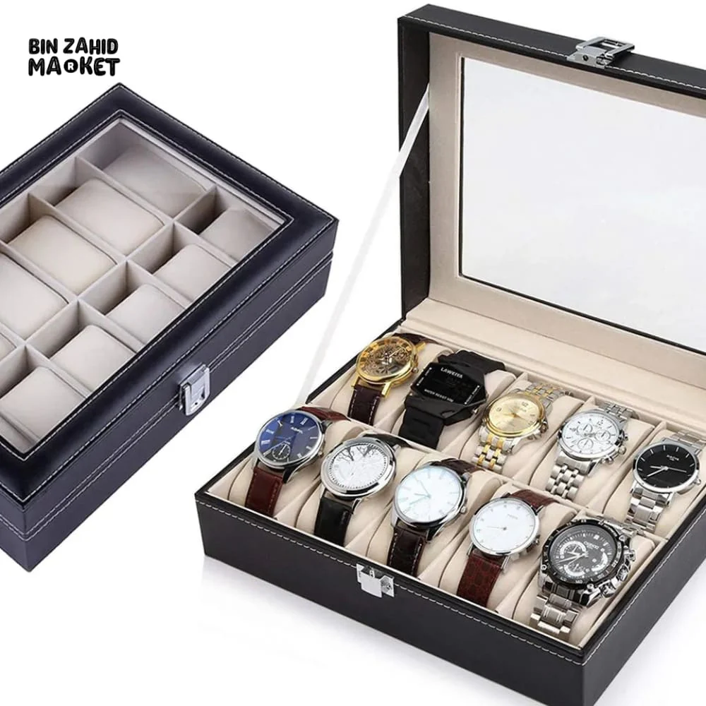 12X SLOTS LEATHER WATCH ORGANIZER - Image 3