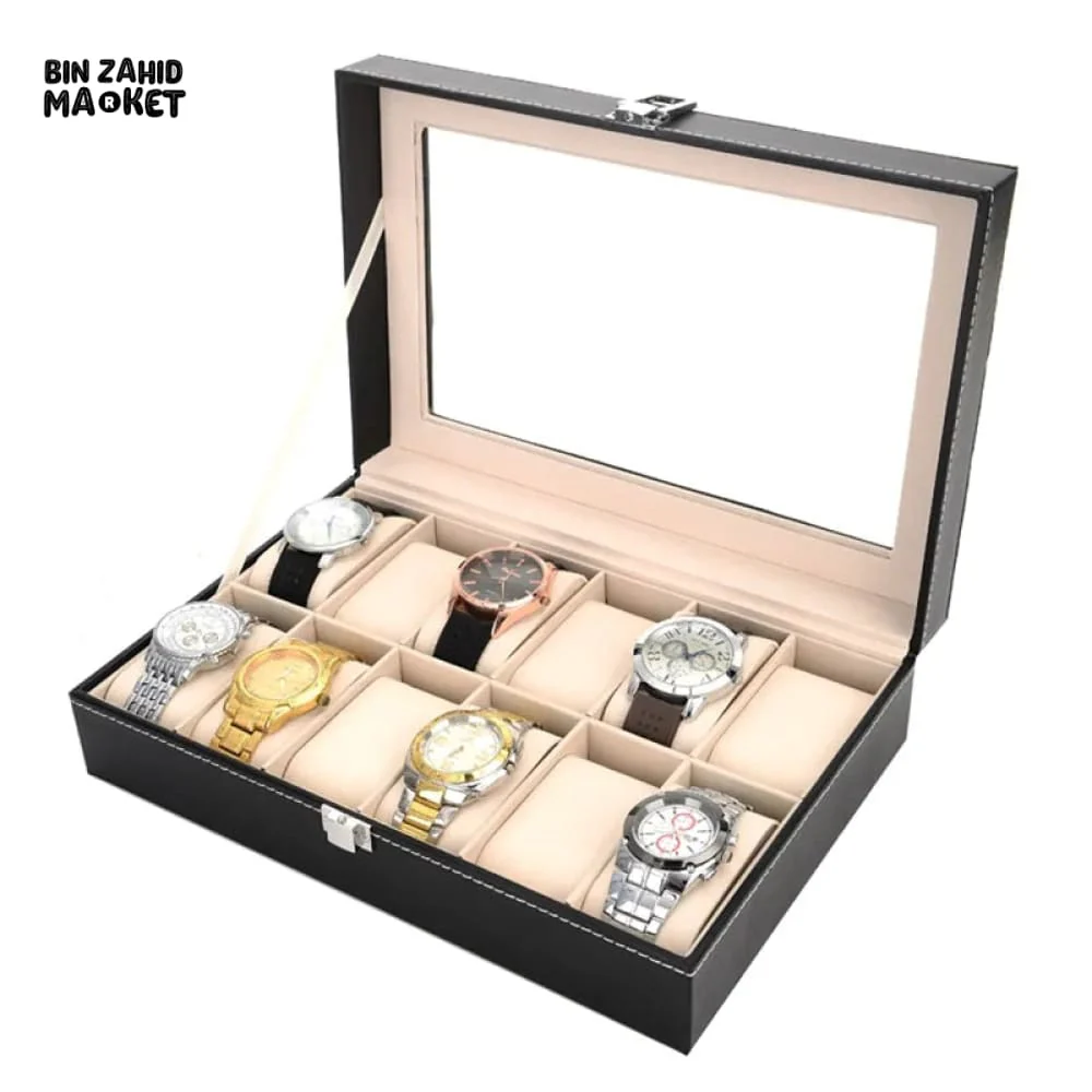 12X SLOTS LEATHER WATCH ORGANIZER - Image 5