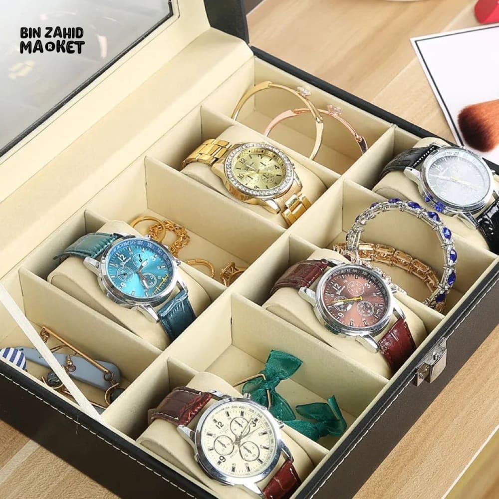 12X SLOTS LEATHER WATCH ORGANIZER - Image 6