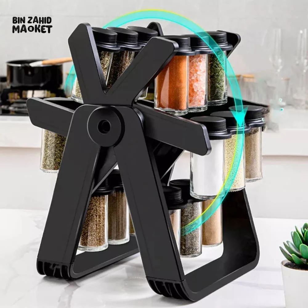 18IN1 ROTATING FERRIS WHEEL GLASS SPICE RACK - Image 5