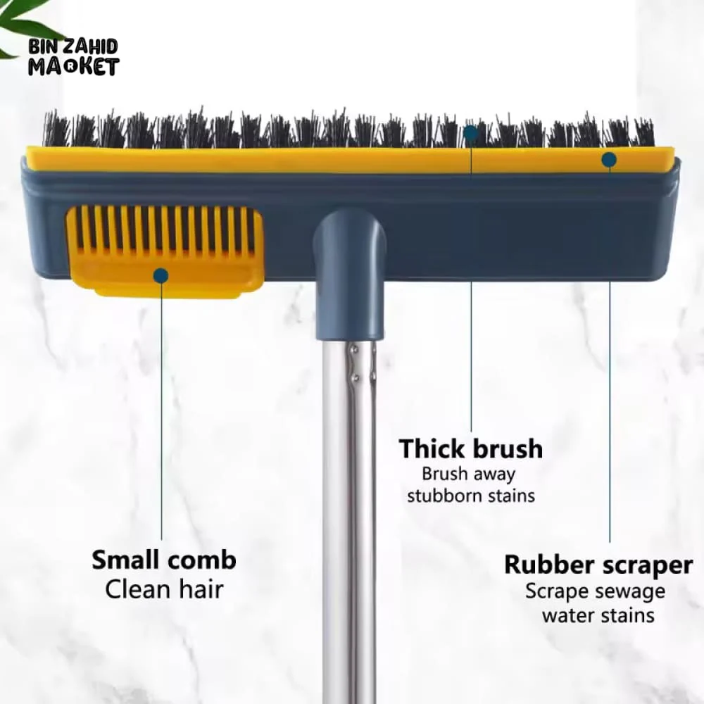 2 IN 1 LONG HANDLE CLEANING BRUSH – FLOOR WALL & TILE SCRUBBER FOR BATHROOM & WINDOWS - Image 2