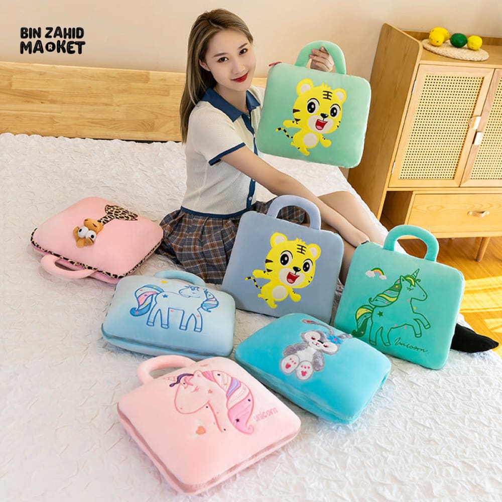 2-IN-1 PILLOW QUILT – MULTIFUNCTIONAL FOLDING BLANKET & OFFICE NAP PILLOW RANDOM COLORS - Image 3