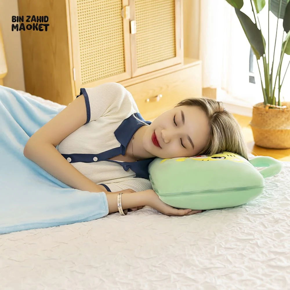 2-IN-1 PILLOW QUILT – MULTIFUNCTIONAL FOLDING BLANKET & OFFICE NAP PILLOW RANDOM COLORS - Image 4