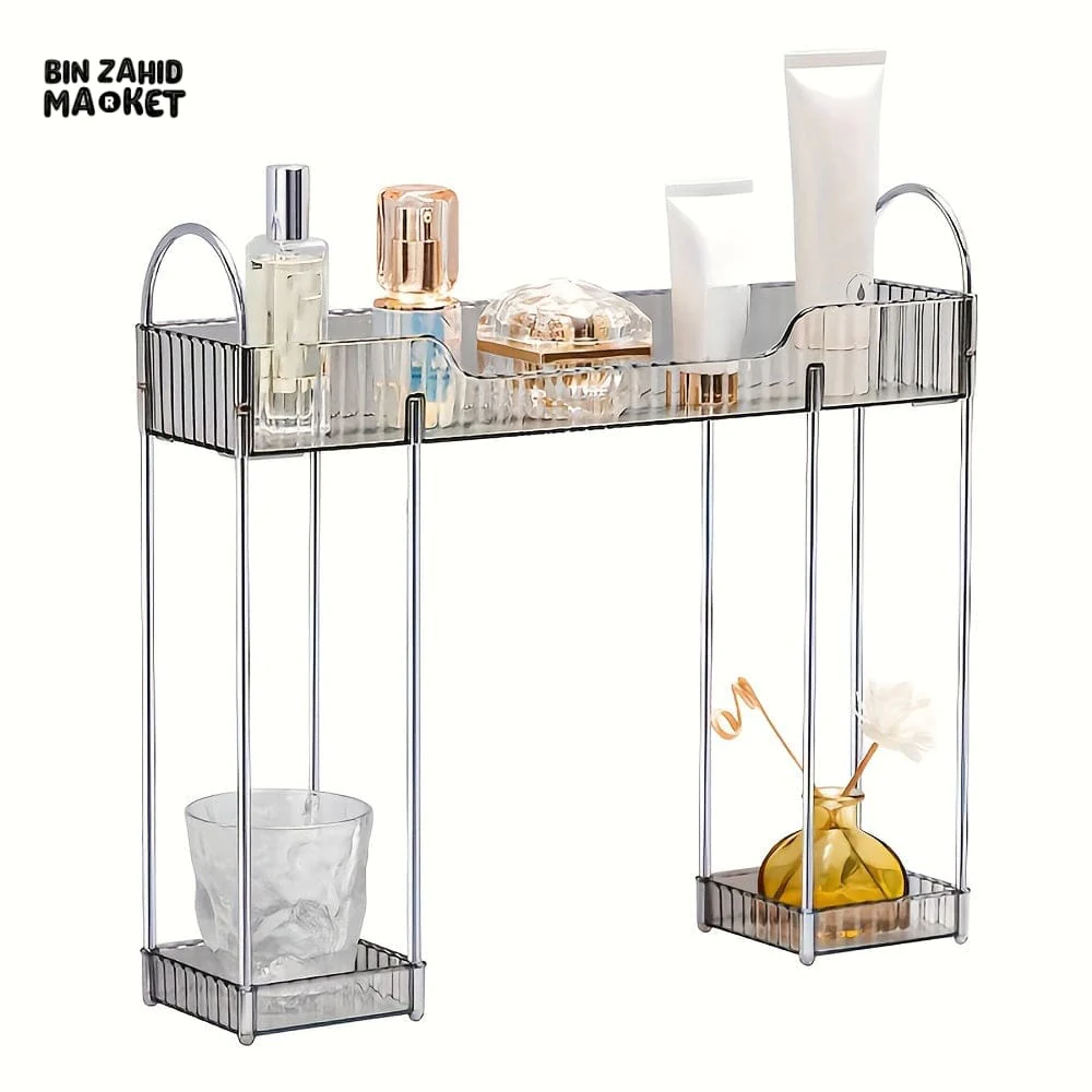 2-TIER BATHROOM ORGANIZER – VERSATILE PLASTIC COUNTERTOP SHELF FOR COSMETICS & TOILETRIES - Image 4