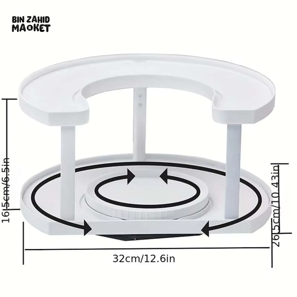 2-TIER SPICE RACK ORGANIZER – 360° ROTATABLE, HEIGHT-ADJUSTABLE DESIGN - Image 6