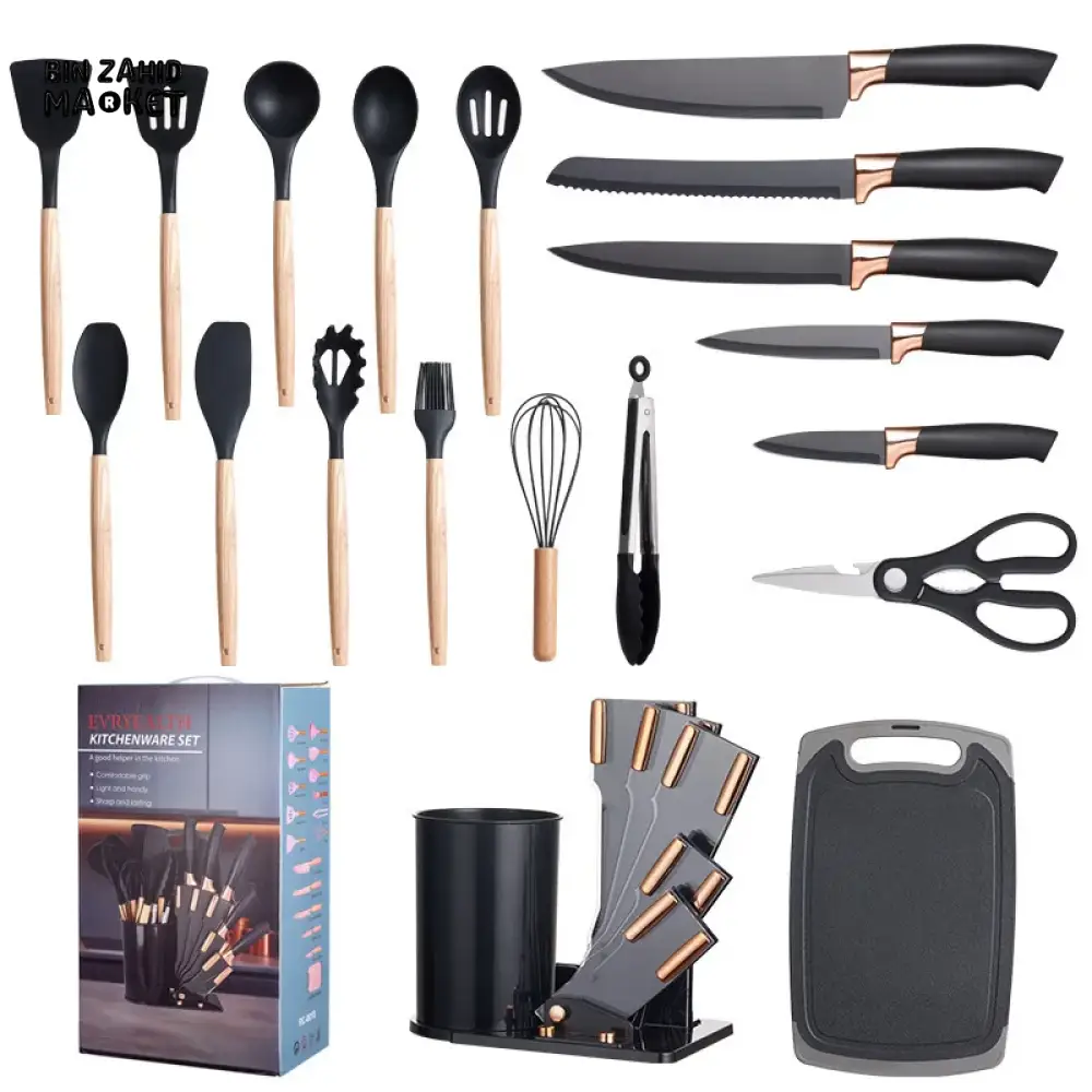 20 PIECES PREMIUM FOOD-GRADE SILICONE KITCHEN UTENSILS SET – NON-STICK HEAT-RESISTANT COOKING & BAKING TOOLS WITH SPOONS LADLES SPATULAS & PAN ACCESSORIES - Image 4