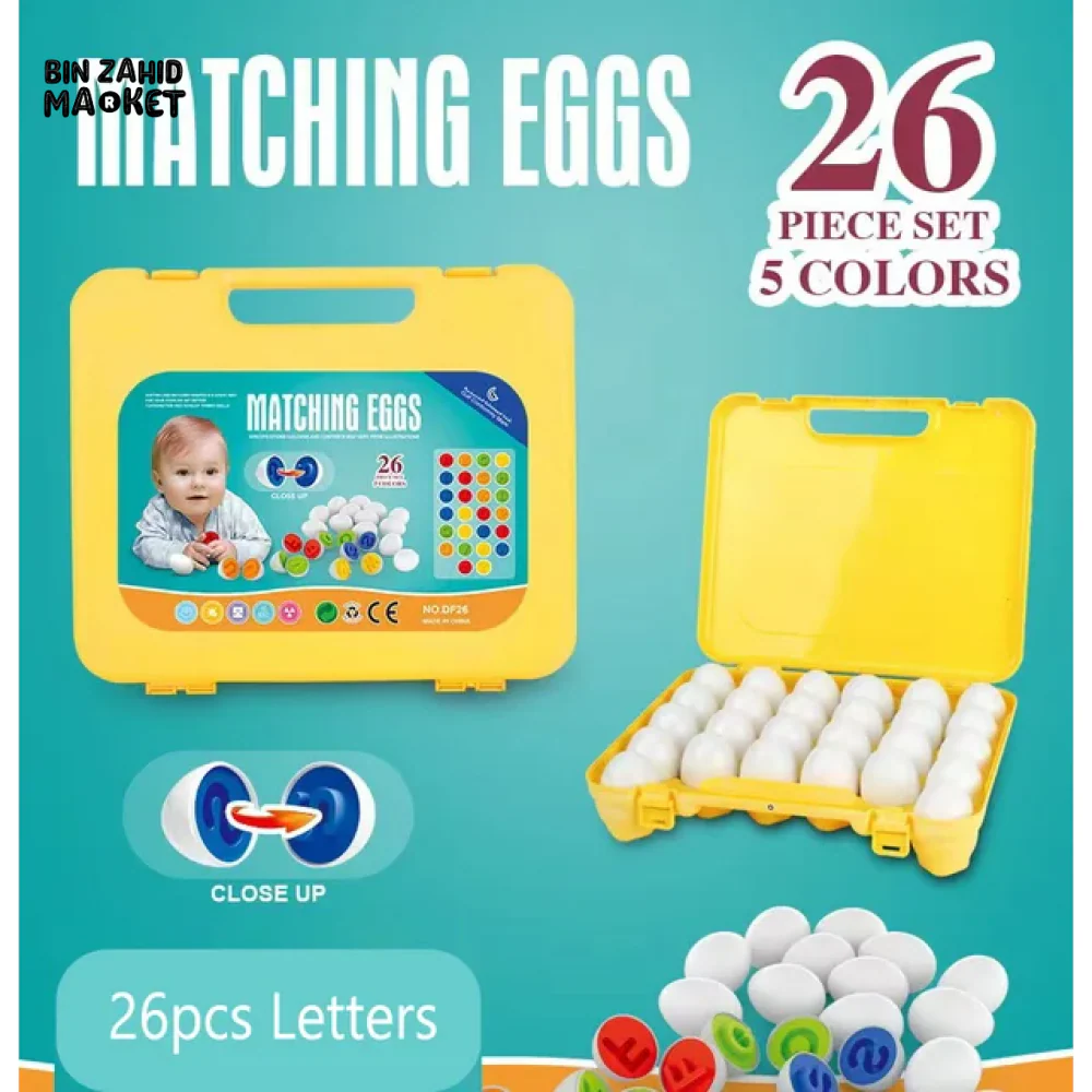 26 PIECES SET OF COLORFUL MATCHING EGGS FOR KIDS - Image 6