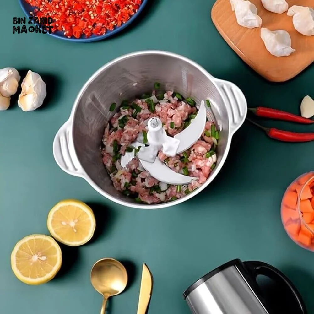 2L ELECTRIC MEAT GRINDER | STAINLESS STEEL FOOD PROCESSOR | HIGH-POWER CHOPPER FOR HOME USE - Image 6