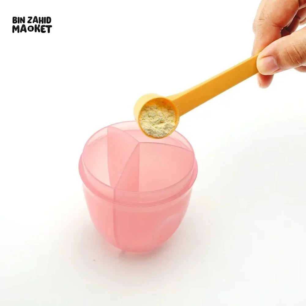 3-GRIDS BEAR SHAPE MILK POWDER DISPENSER PORTABLE LEAKPROOF BABY FEEDING BOX - Image 4