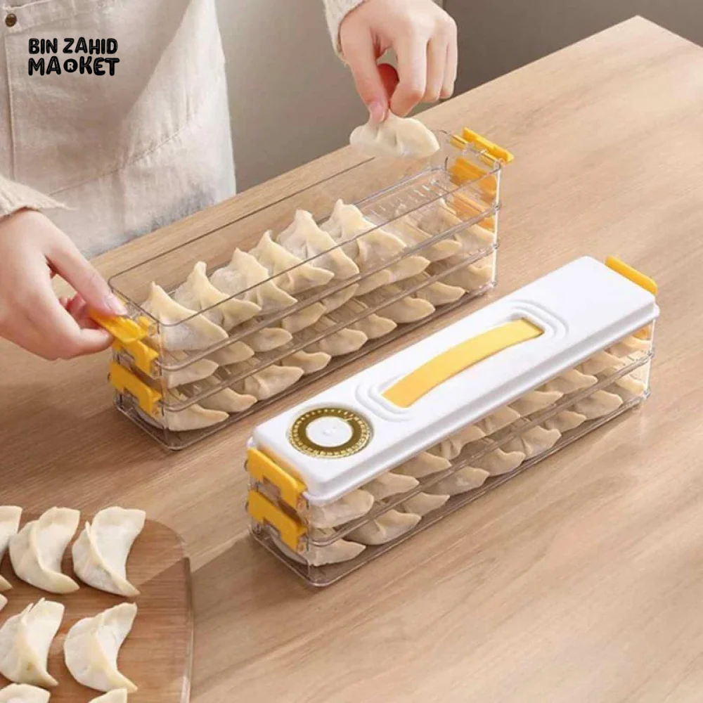 3-LAYER DUMPLING & SANDWICH STORAGE BOX FOOD GRADE PORTABLE WITH TIMING FREEZER - Image 2