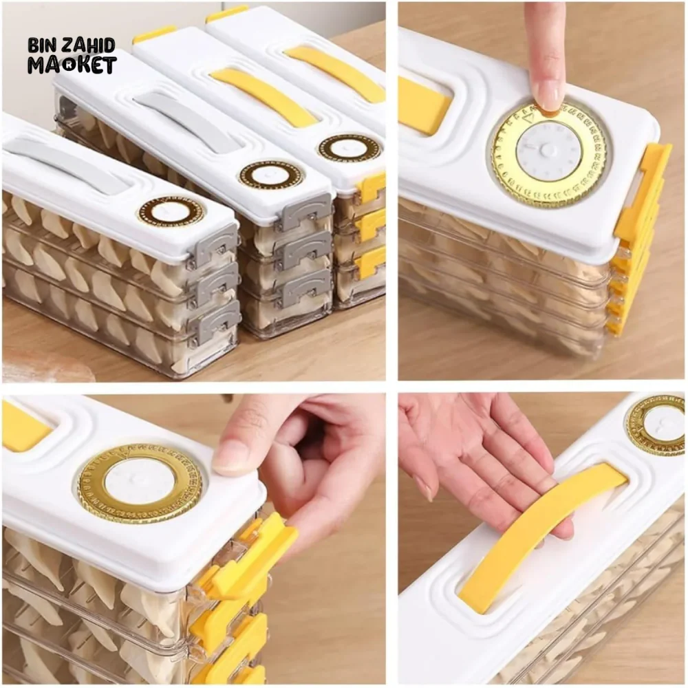 3-LAYER DUMPLING & SANDWICH STORAGE BOX FOOD GRADE PORTABLE WITH TIMING FREEZER - Image 8
