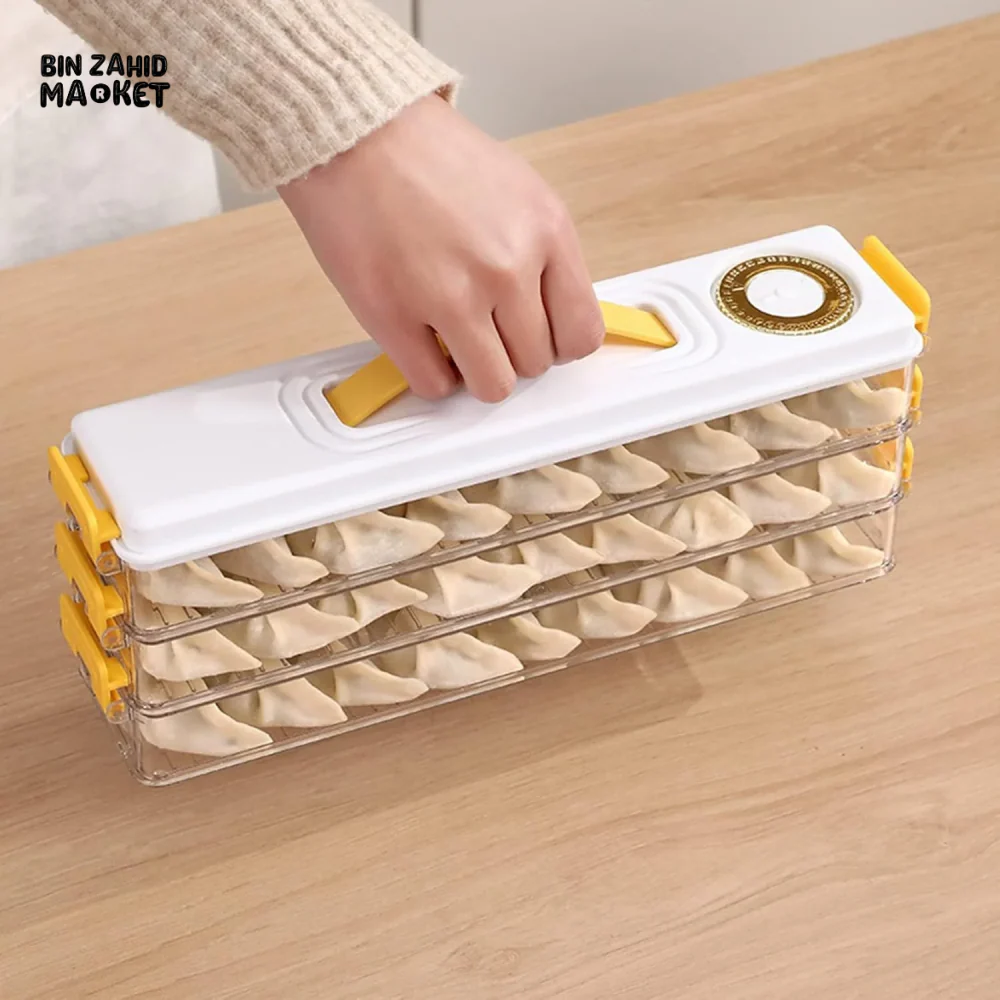 3-LAYER DUMPLING & SANDWICH STORAGE BOX FOOD GRADE PORTABLE WITH TIMING FREEZER - Image 9