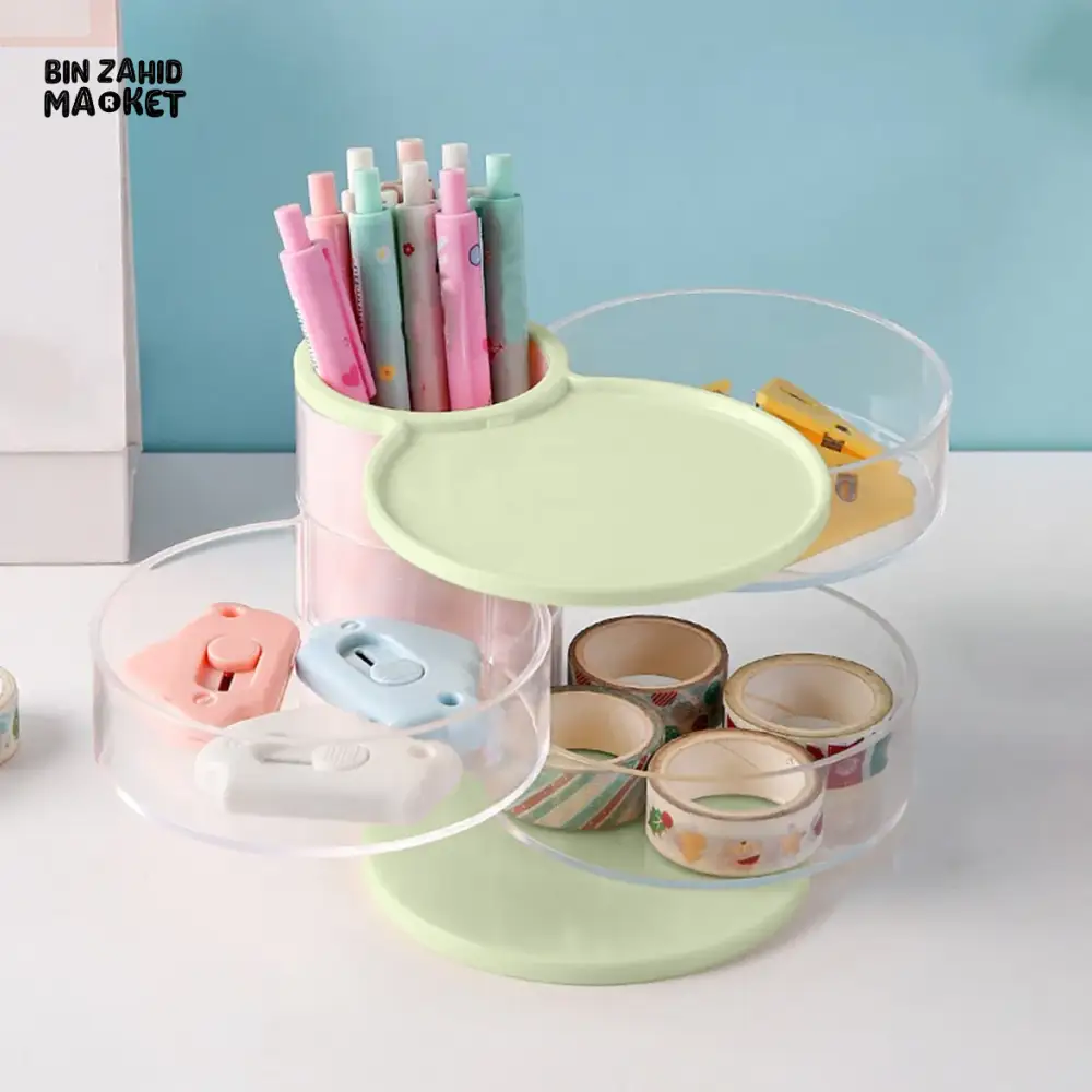 3-LAYER MAKEUP BRUSH STAND – JEWELRY & COSMETIC ORGANIZER - Image 2