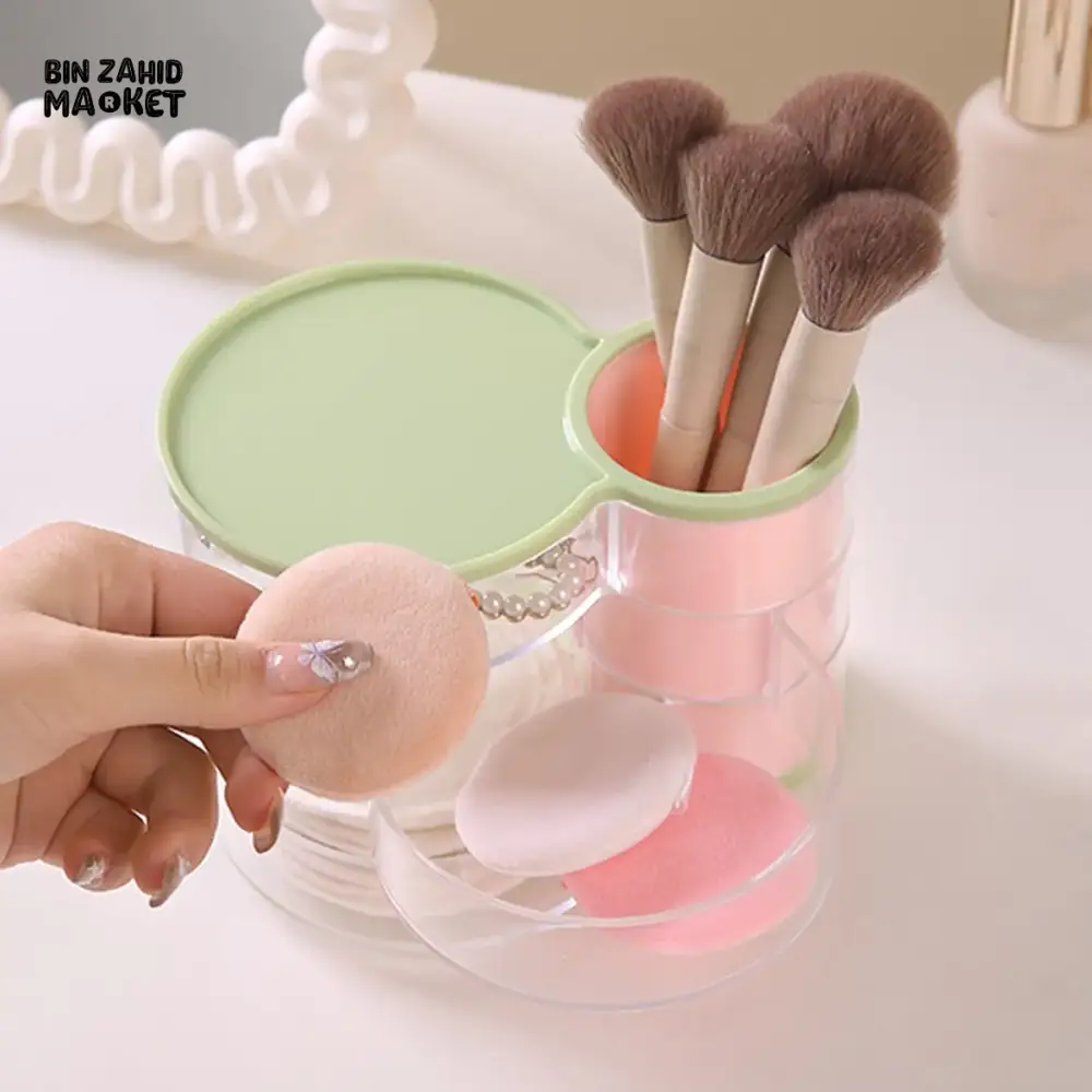 3-LAYER MAKEUP BRUSH STAND – JEWELRY & COSMETIC ORGANIZER - Image 3