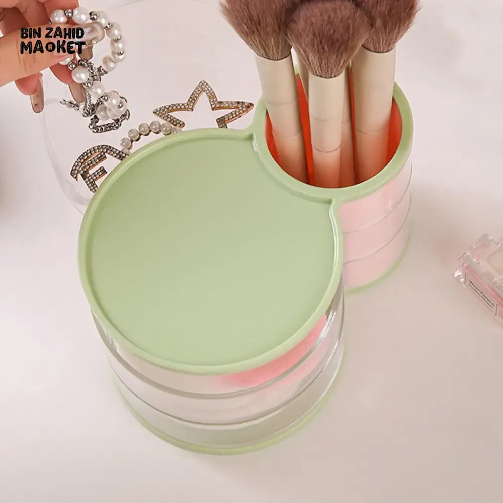 3-LAYER MAKEUP BRUSH STAND – JEWELRY & COSMETIC ORGANIZER - Image 4