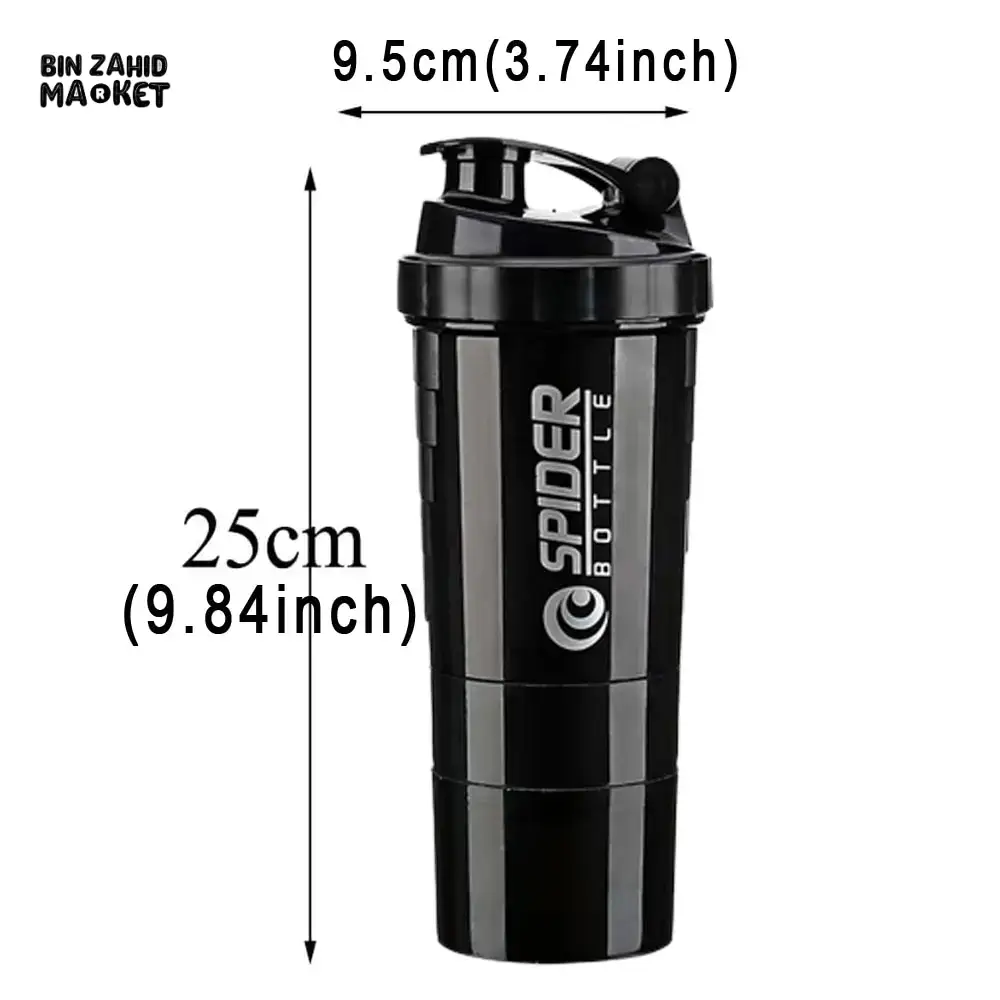 3-LAYER PROTEIN SHAKER BOTTLE – POWDER STORAGE MIXING CUP FOR GYM - Image 5