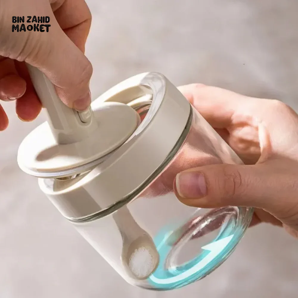 3 PIECE GLASS SEASONING BOTTLES WITH SPOON LEAK-PROOF MOISTURE-PROOF - Image 4