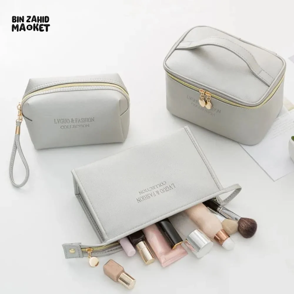 3 PIECES PU TRAVEL COSMETIC BAG - Image 10