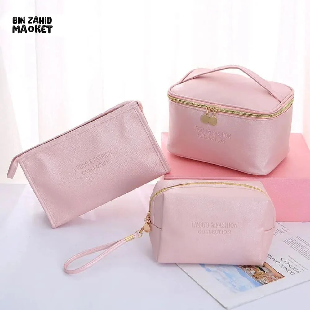 3 PIECES PU TRAVEL COSMETIC BAG - Image 9