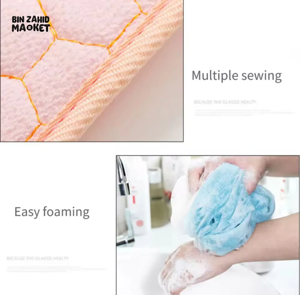 3 PIECES SET – BATH SCRUB BACK BELT BODY WASH TOWEL & SPA GLOVE FOR FULL BODY CLEANSE - Image 5
