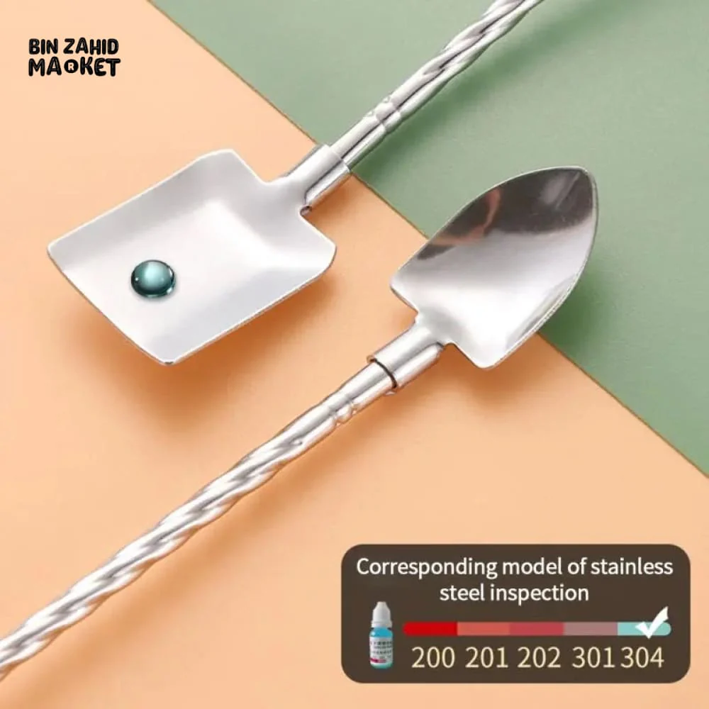 3 PIECES SET REUSABLE STEEL SPOON STRAW - Image 3