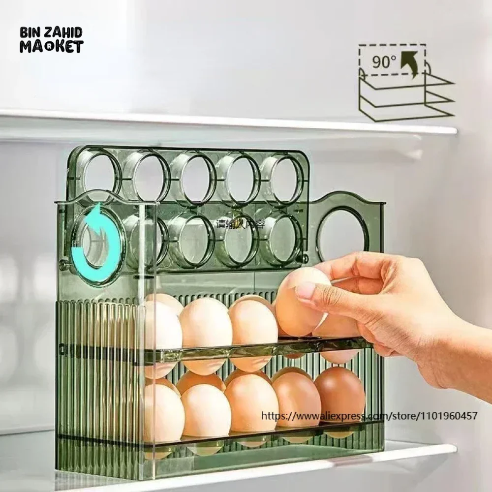 30 GRIDS EGG STORAGE BOX LARGE CAPACITY TRANSPARENT EGG CONTAINER - Image 7