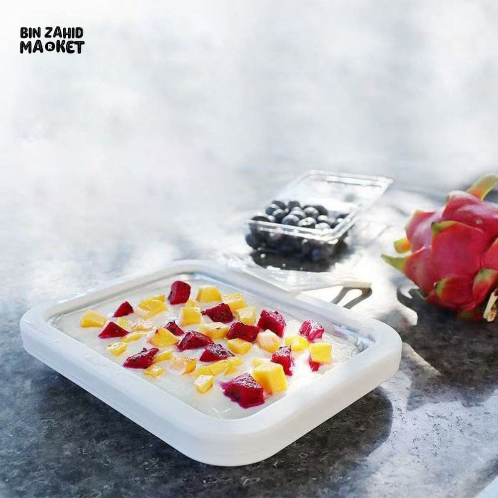 304 STAINLESS STEEL ICE CREAM ROLL MACHINE WITH SCOOP – RECTANGULAR DEEPENED COLD PLATE SORBET MAKER FOR HOME - Image 10
