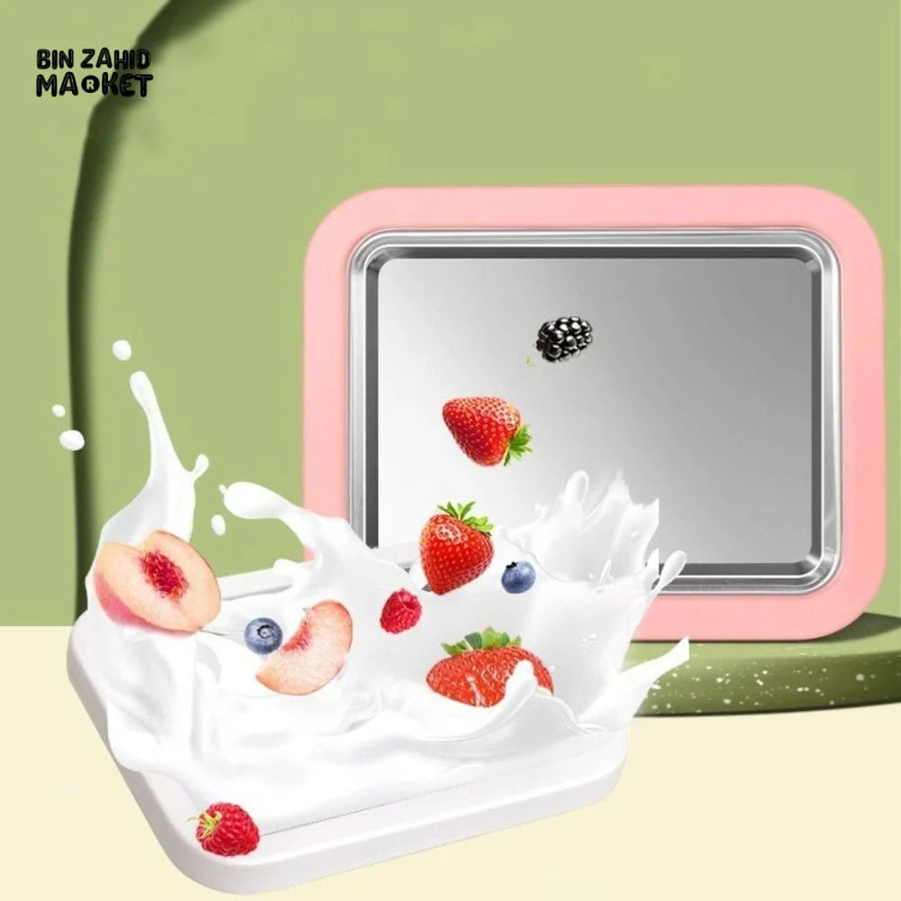 304 STAINLESS STEEL ICE CREAM ROLL MACHINE WITH SCOOP – RECTANGULAR DEEPENED COLD PLATE SORBET MAKER FOR HOME - Image 5