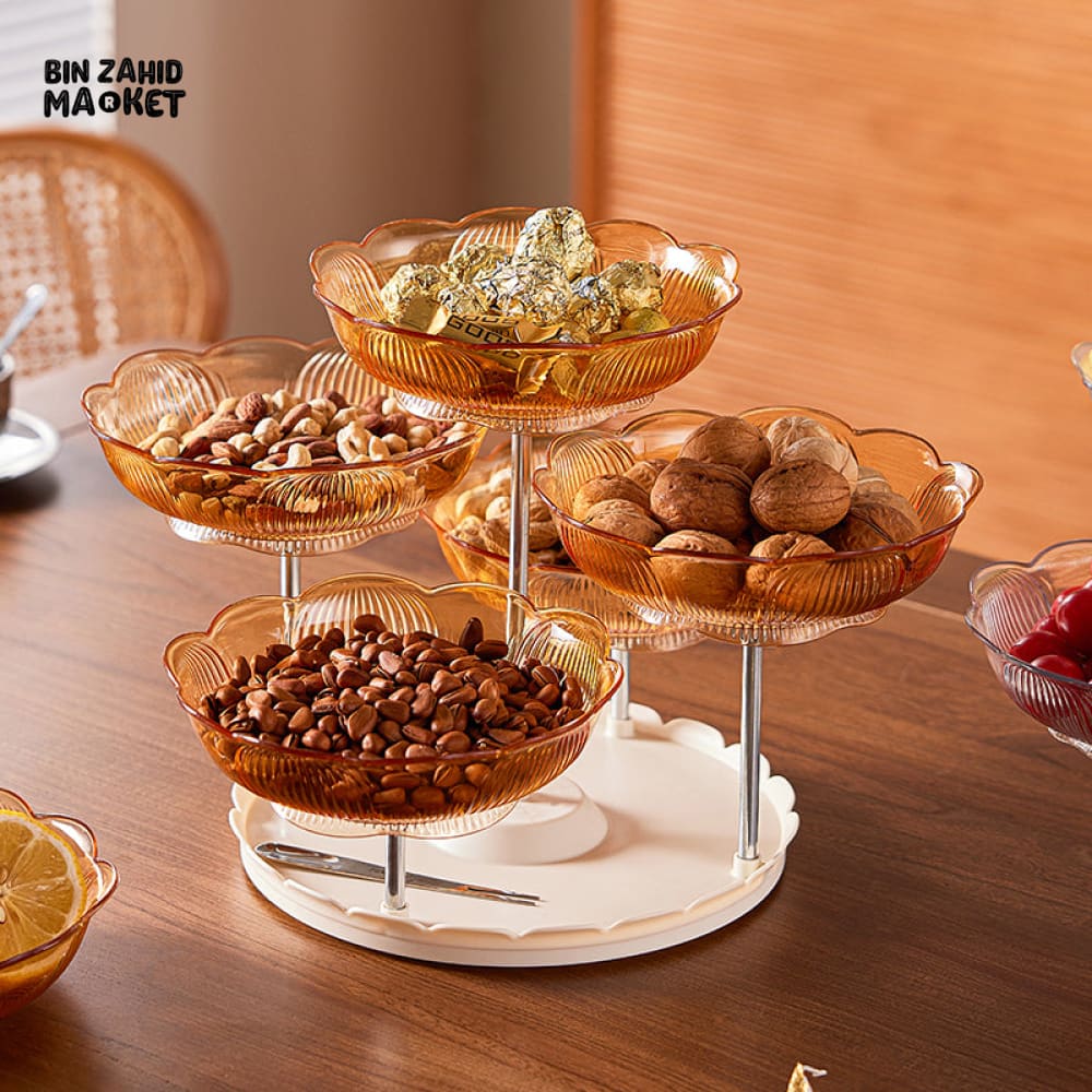 360° ROTATABLE LUXURY FRUIT PLATE – TEA TABLE SNACK & CANDY TRAY ELEGANT FRONT DESK DISPLAY - Image 4