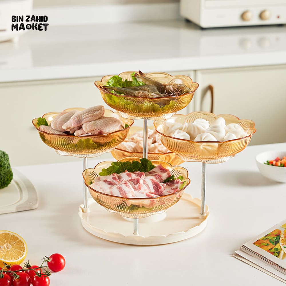 360° ROTATABLE LUXURY FRUIT PLATE – TEA TABLE SNACK & CANDY TRAY ELEGANT FRONT DESK DISPLAY - Image 9