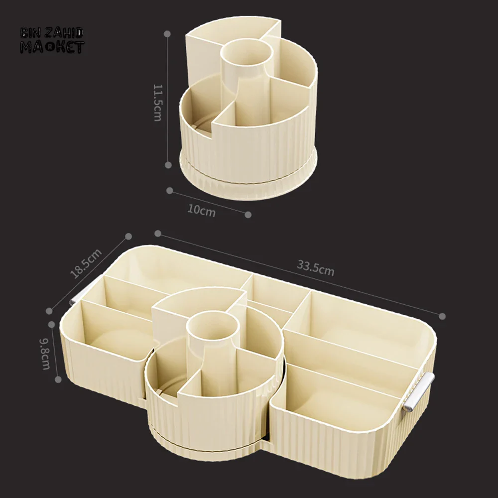 360° ROTATING COSMETIC STORAGE BOX – MULTIFUNCTIONAL SHELF WITH LARGE STORAGE - Image 3