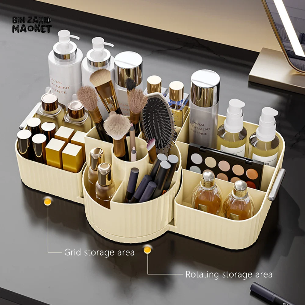 360° ROTATING COSMETIC STORAGE BOX – MULTIFUNCTIONAL SHELF WITH LARGE STORAGE - Image 4