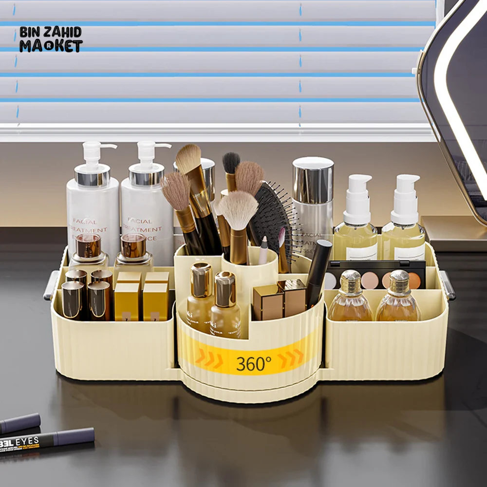 360° ROTATING COSMETIC STORAGE BOX – MULTIFUNCTIONAL SHELF WITH LARGE STORAGE - Image 5