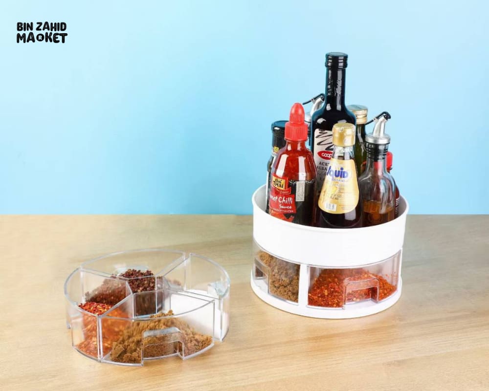 360° ROTATING KITCHEN STORAGE RACK – EASY ACCESS SPACE-SAVING PERFECT FOR SPICES & SAUCES - Image 2