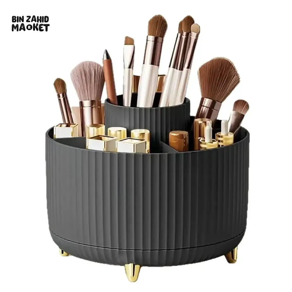 360° ROTATING MAKEUP BRUSH HOLDER – DESKTOP COSMETIC ORGANIZER - Image 4