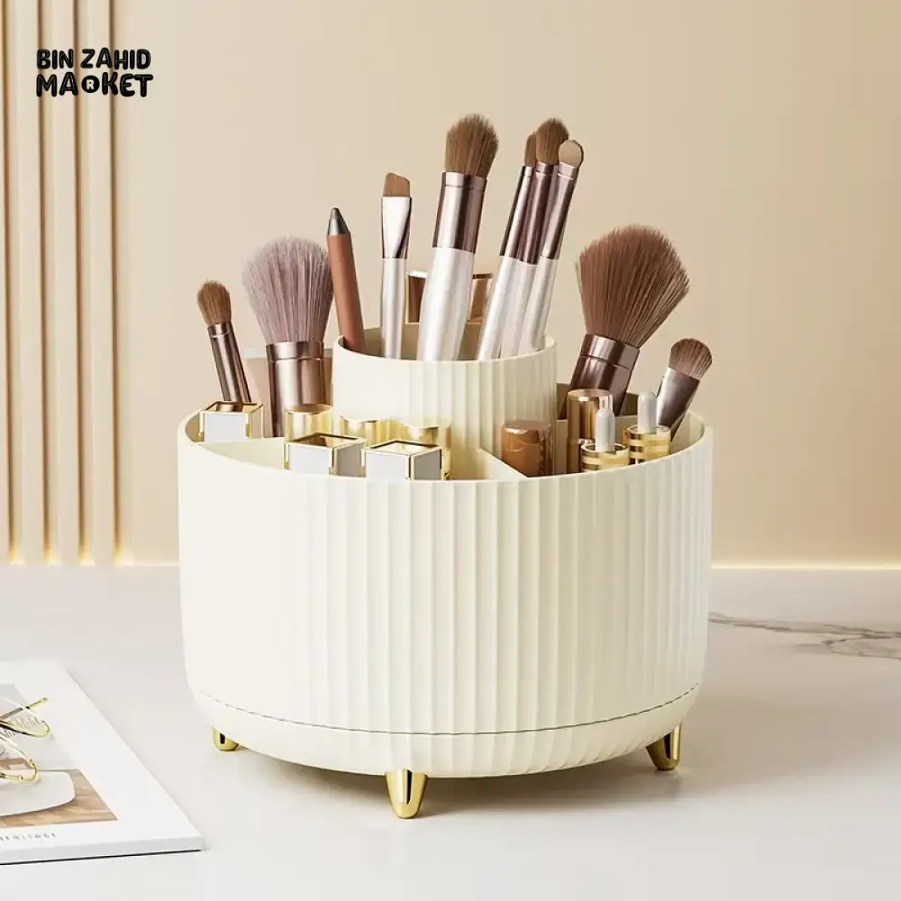 360° ROTATING MAKEUP BRUSH HOLDER – DESKTOP COSMETIC ORGANIZER - Image 6