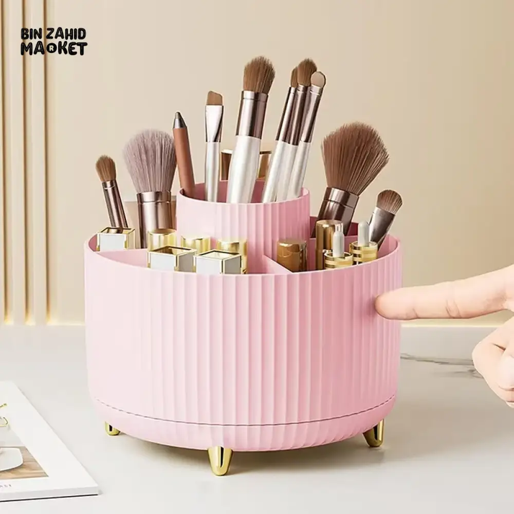 360° ROTATING MAKEUP BRUSH HOLDER – DESKTOP COSMETIC ORGANIZER - Image 7