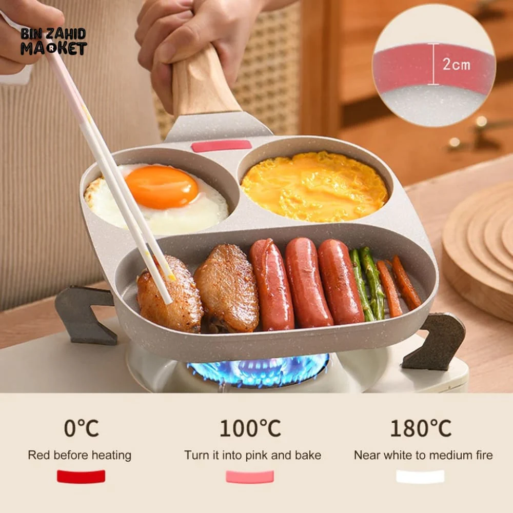 3IN1 MARBLE COATED FRYING PAN WITH GRILL - Image 3