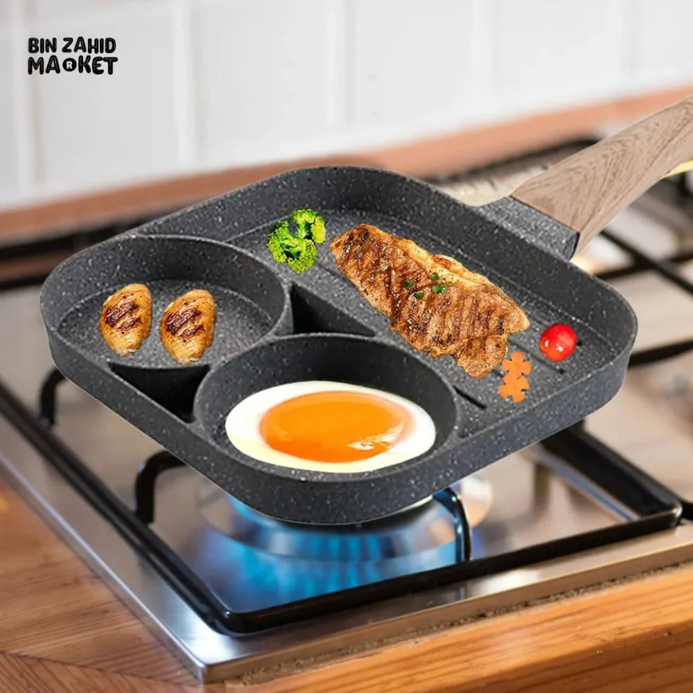 3IN1 MARBLE COATED FRYING PAN WITH GRILL - Image 4