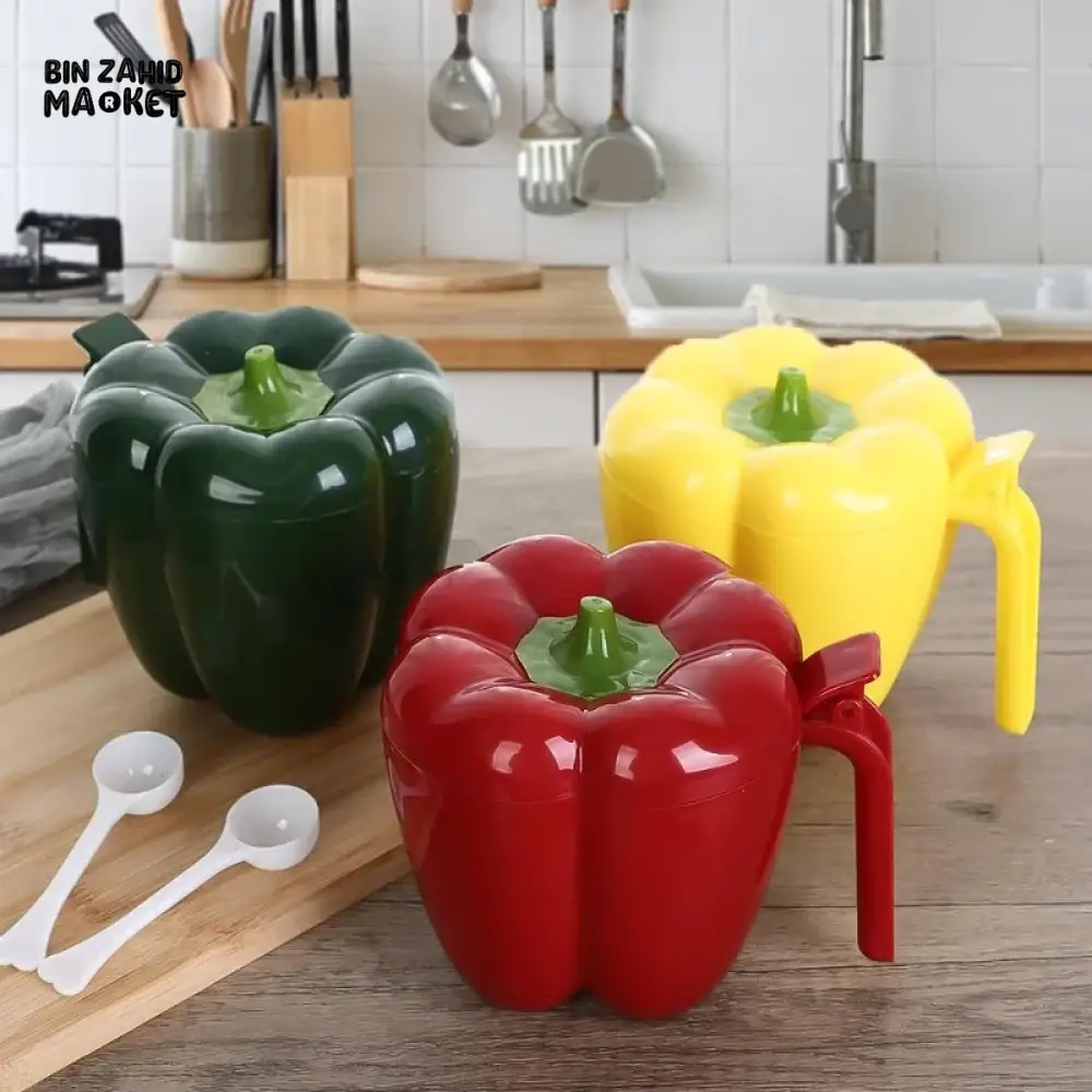 4-IN-1 PLASTIC CREATIVE SPICE JAR CONTAINER WITH SPOON – CHILI SHAPE GRILL SPICES SPICE RACK FOR HOME & KITCHEN ACCESSORIES - Image 6