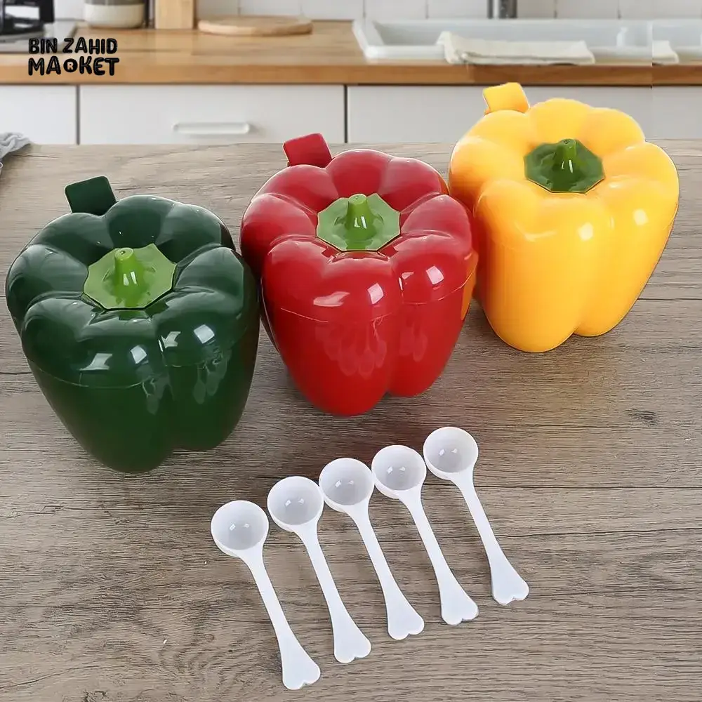 4-IN-1 PLASTIC CREATIVE SPICE JAR CONTAINER WITH SPOON – CHILI SHAPE GRILL SPICES SPICE RACK FOR HOME & KITCHEN ACCESSORIES - Image 8