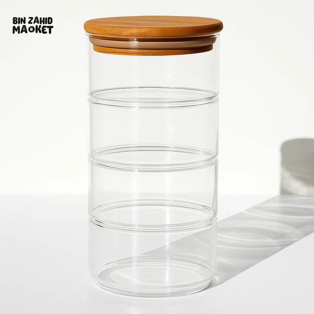 4 LAYER GLASS FOOD CONTAINER