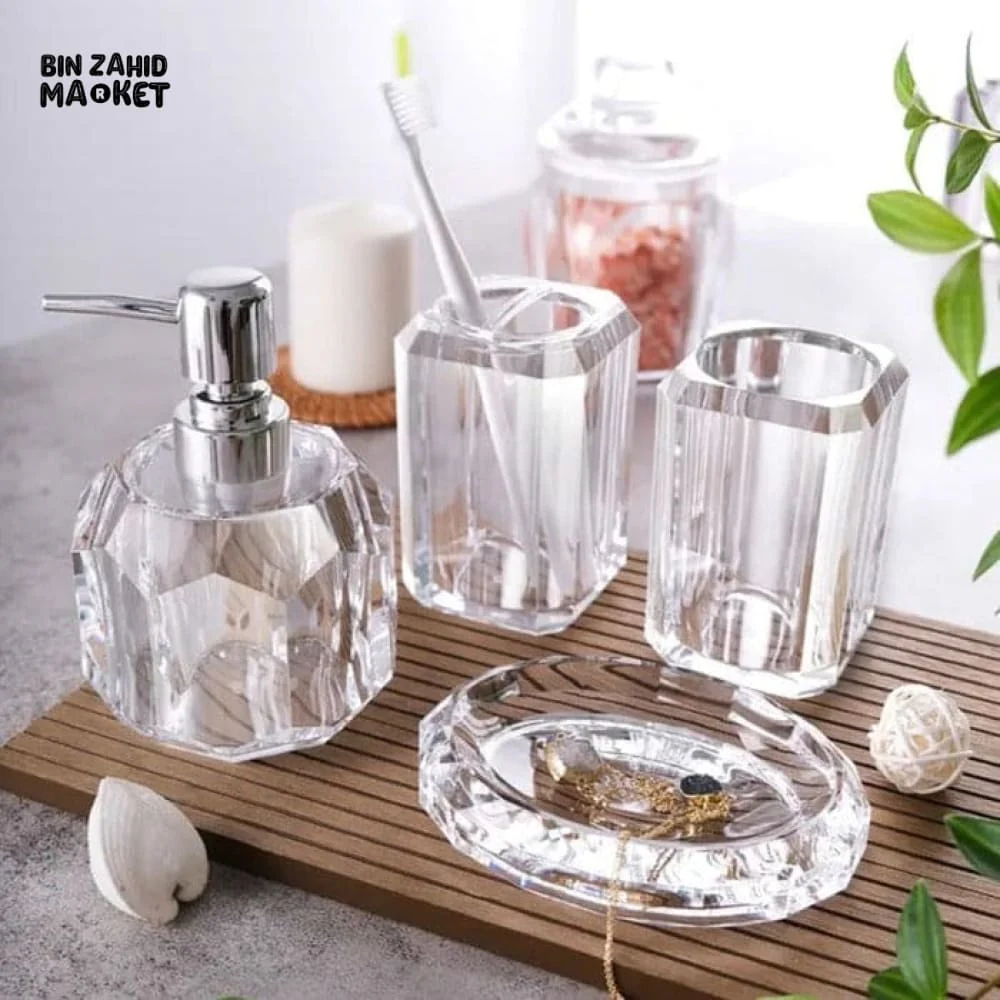 4 PIECES SET CREATIVE SOAP DISPENSER RESIN BOTTLE HOUSEHOLD CUP DISPENSER - Image 8