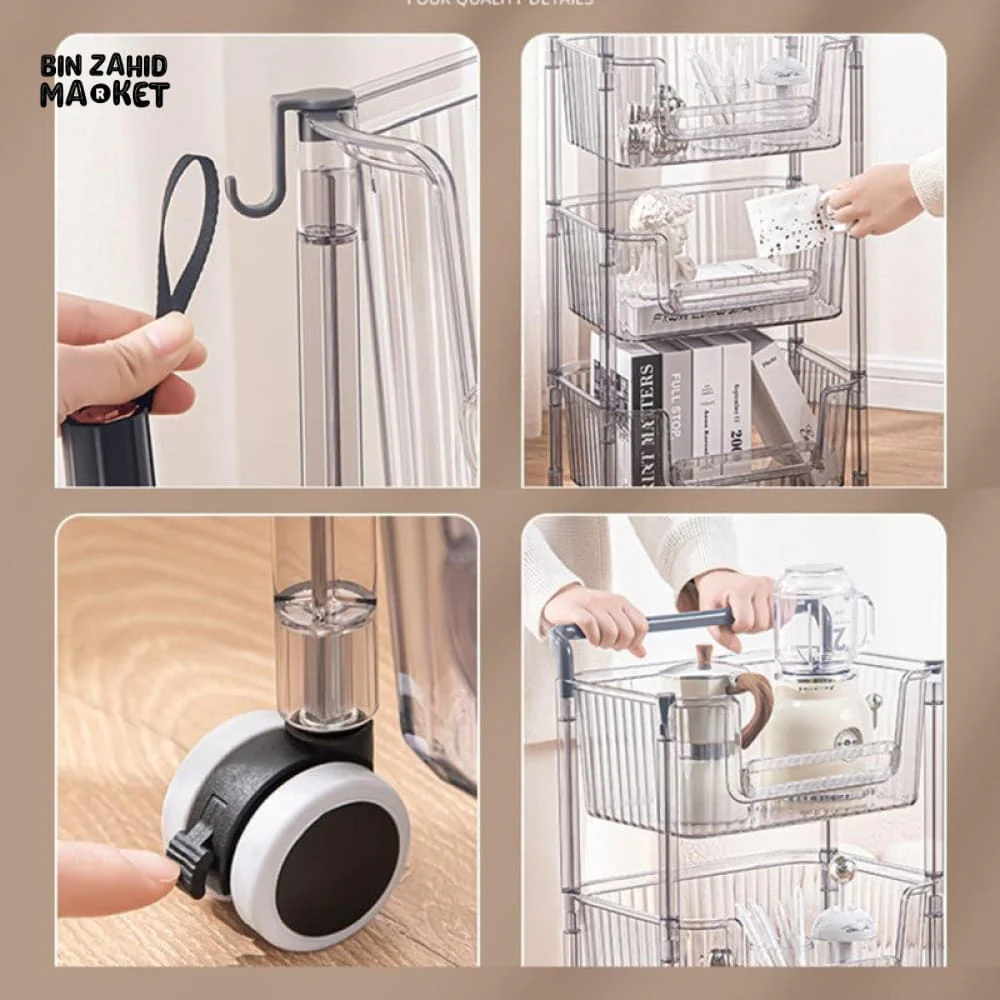 4 TIER LUXURY STORAGE CART FOR KITCHEN & BATHROOM - Image 3