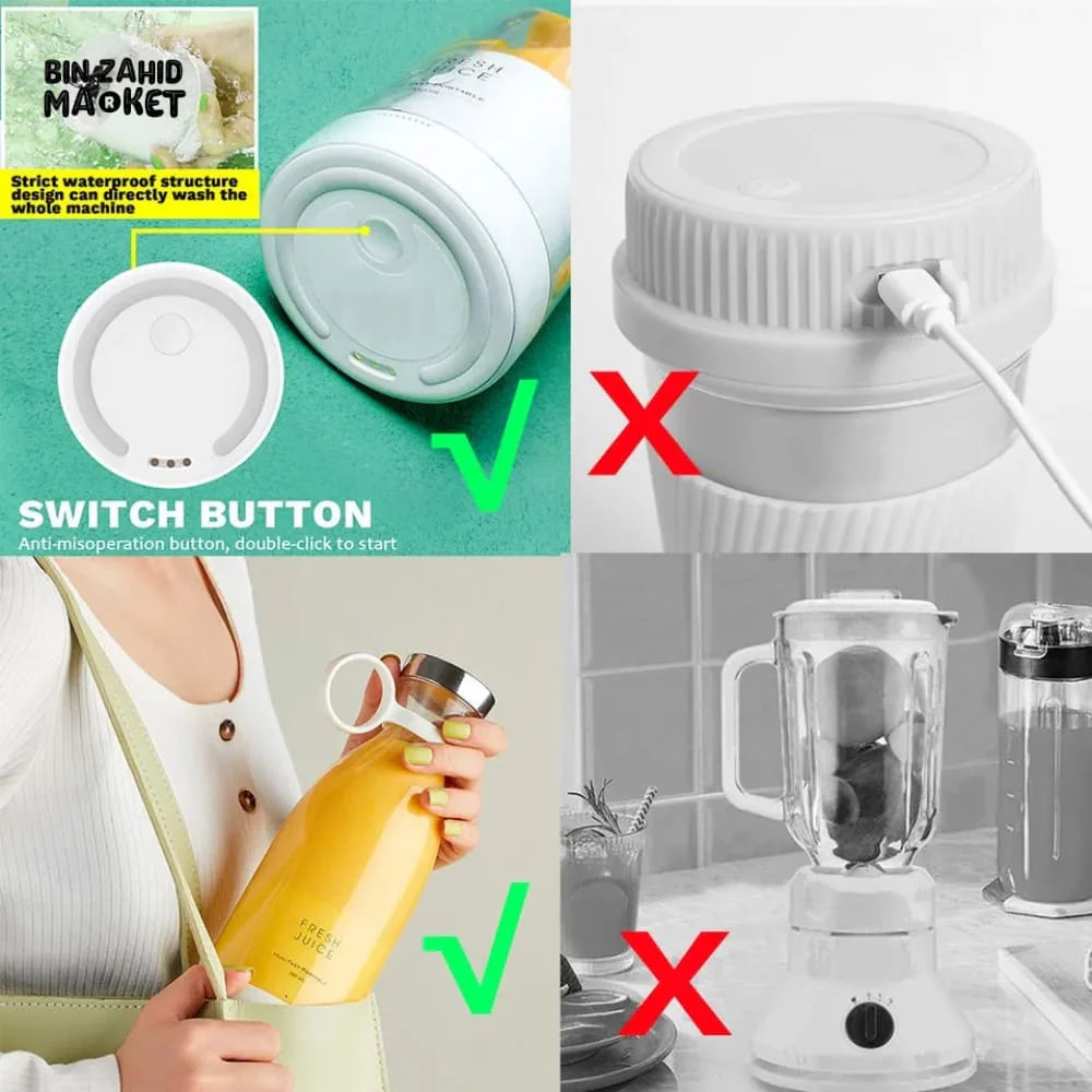 4X BLADES RCHARGEABLE JUICER BLENDER - Image 3