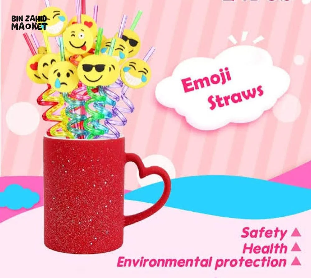 4X PIECES REUSABLE SMILEYS STRAW SET - Image 2