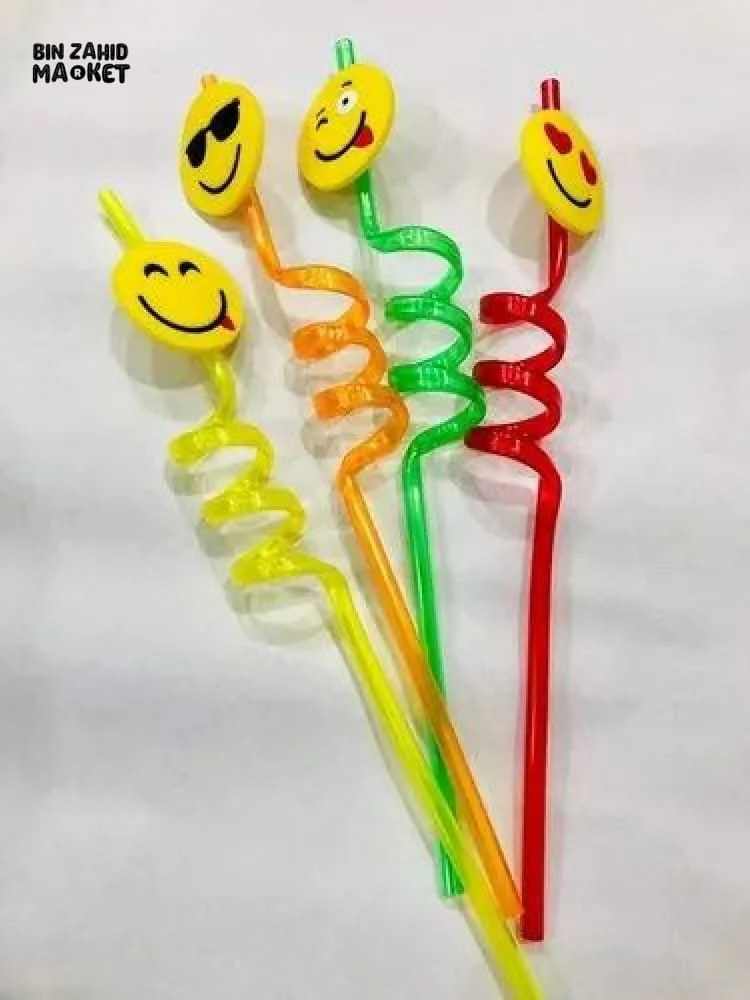 4X PIECES REUSABLE SMILEYS STRAW SET - Image 3
