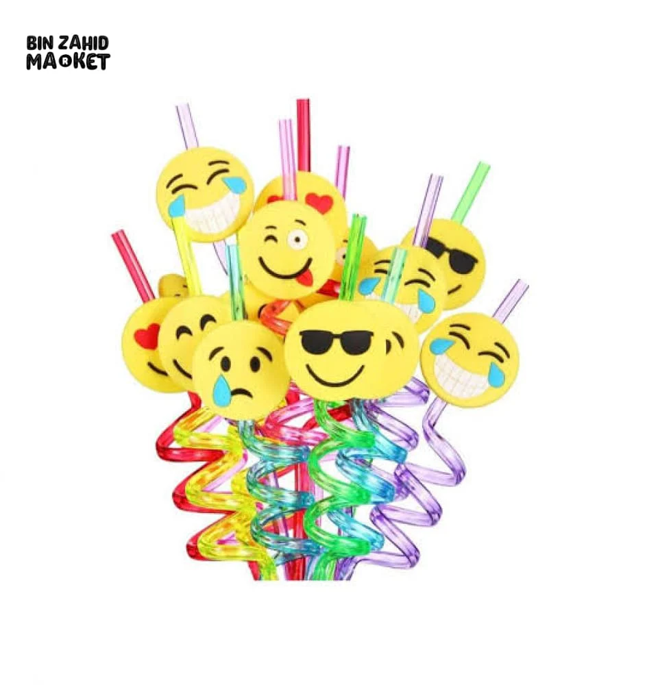 4X PIECES REUSABLE SMILEYS STRAW SET - Image 4