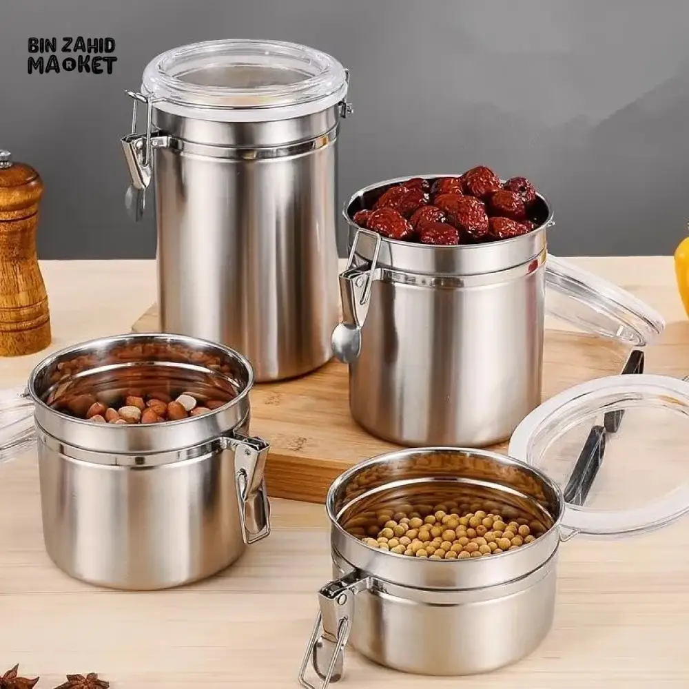 4X PIECES STAINLESS STEEL JAR SET - Image 2